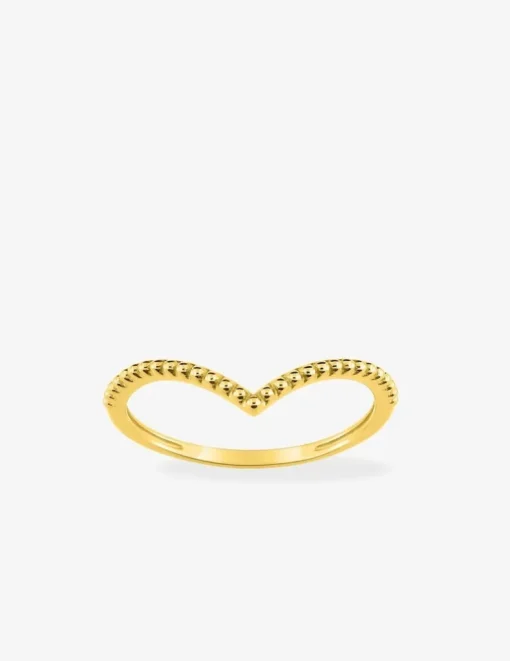 Bague en "v" entaillée en or jaune 375‰ SO OR