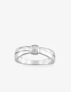 Bague fantaisie argent 925‰ rhodié et oxydes de zirconium SO OR