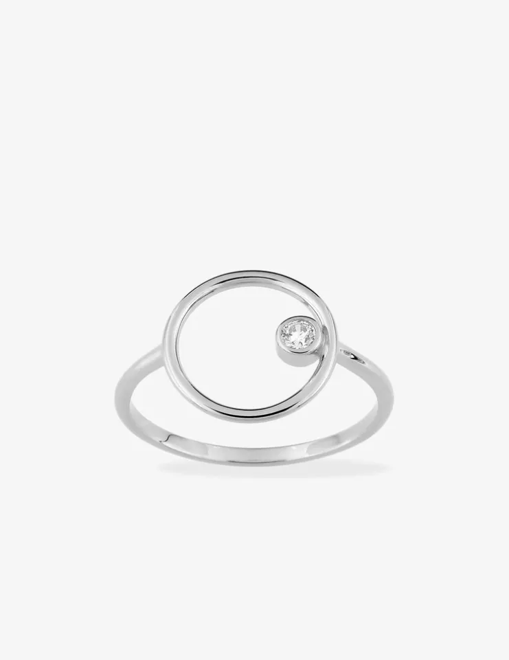 Bague fantaisie argent rhodié 925 ‰ avec oxyde de zirconium SO OR