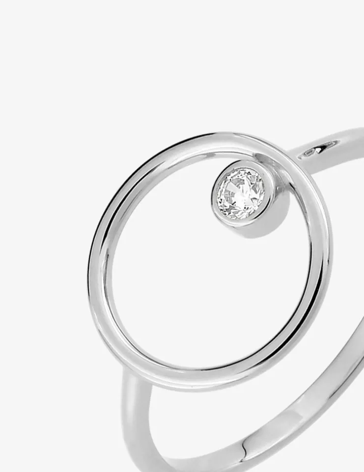 Bague fantaisie argent rhodié 925 ‰ avec oxyde de zirconium SO OR