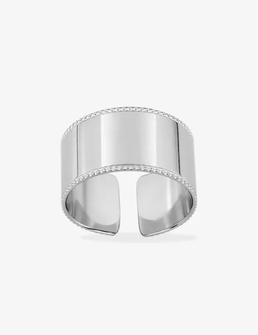 Bague fantaisie en acier  taille ajustable SO OR