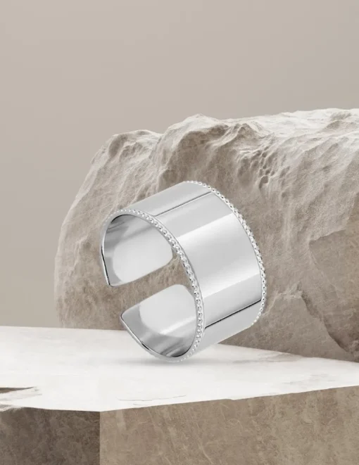 Bague fantaisie en acier  taille ajustable SO OR