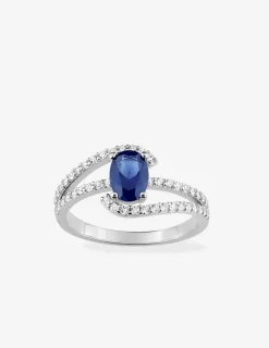 Bague fantaisie en argent 925 ‰ rhodié, oxydes de zirconium de couleur SO OR