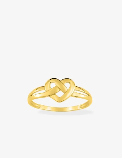 Bague fantaisie motif cœur or jaune 750 ‰ SO OR