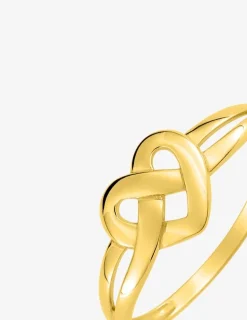 Bague fantaisie motif cœur or jaune 750 ‰ SO OR