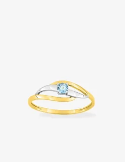 Bague fantaisie or 375‰ bicolore, topaze SO OR