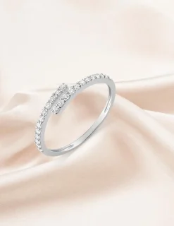 Bague fantaisie or blanc 375 ‰ oxyde de zirconium SO OR