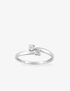Bague fantaisie or blanc 375 ‰ oxyde de zirconium SO OR