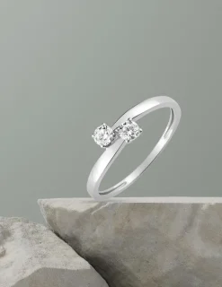 Bague fantaisie or blanc 375 ‰ oxyde de zirconium SO OR