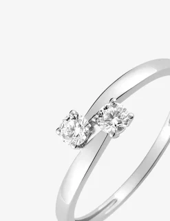 Bague fantaisie or blanc 375 ‰ oxyde de zirconium SO OR