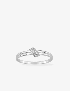 Bague fantaisie or blanc 375 ‰ oxyde de zirconium SO OR