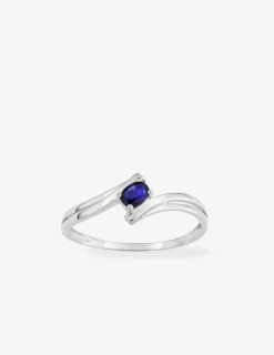 Bague fantaisie or blanc 750‰ et saphir SO OR