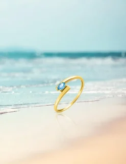 Bague fantaisie or jaune 375‰, topaze SO OR