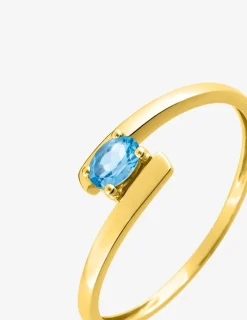 Bague fantaisie or jaune 375‰, topaze SO OR