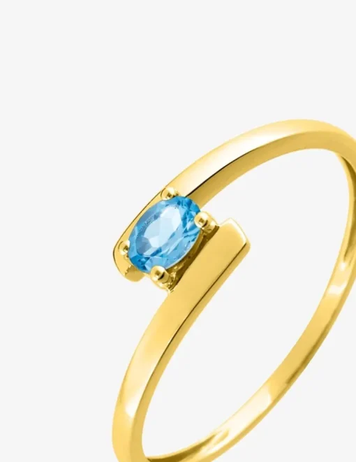 Bague fantaisie or jaune 375‰, topaze SO OR