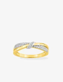 Bague fantaisie or jaune 750‰, oxydes de zirconium et rhodium SO OR