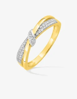 Bague fantaisie or jaune 750‰, oxydes de zirconium et rhodium SO OR