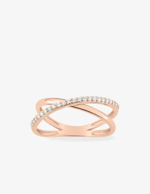 Bague fantaisie or rose 375‰ et oxyde de zirconium SO OR