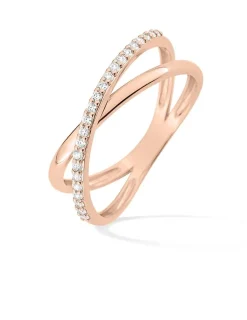 Bague fantaisie or rose 375‰ et oxyde de zirconium SO OR