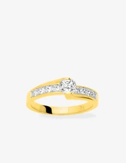 Bague fantaisie plaqué or et oxydes de zirconium SO OR