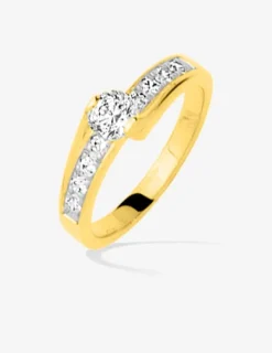 Bague fantaisie plaqué or et oxydes de zirconium SO OR