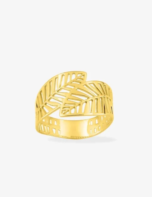 Bague feuilles or jaune 375‰ SO OR