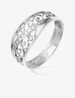 Bague filigrane argent rhodié 925 ‰ SO OR