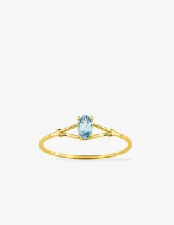 Bague fine or jaune 375‰, topaze SO OR