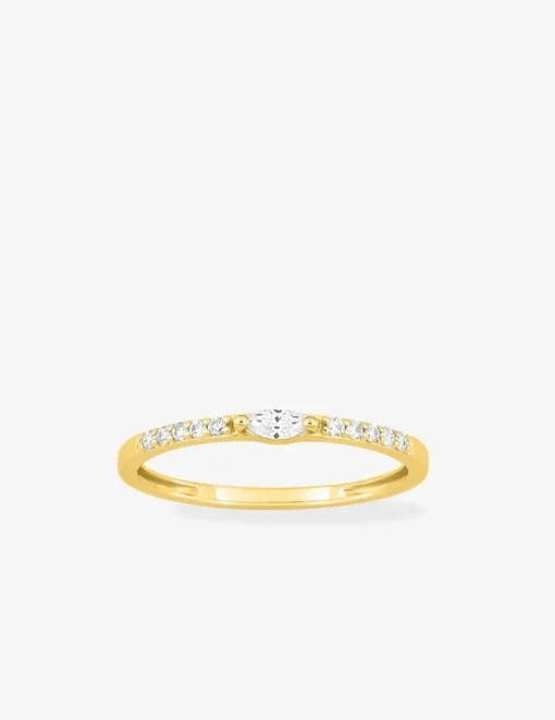 Bague fine Plaqué or & oxydes de zirconium SO OR