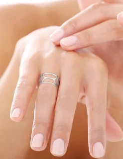 Bague graphique Argent 925‰ rhodié SO OR