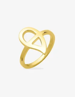 Bague Graphique plaqué or SO OR