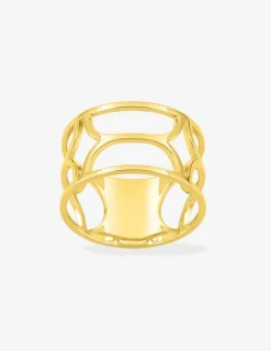Bague graphique Plaqué or SO OR