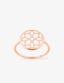 Bague Harmonie Or rose 375‰ et jeton laque ivoire SO OR