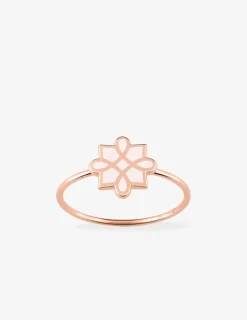Bague Harmonie Or rose 375‰ et laque ivoire SO OR