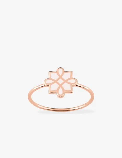 Bague Harmonie Or rose 375‰ et laque ivoire SO OR
