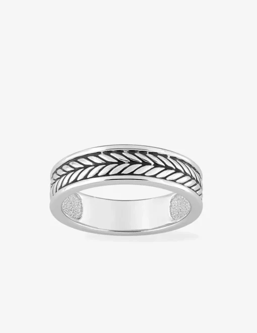 Bague homme en argent 925 ‰ rhodié et motif épis SO OR