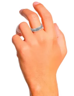 Bague homme en argent 925 ‰ rhodié et motif épis SO OR