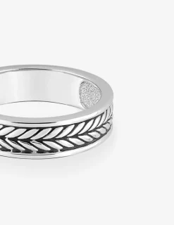 Bague homme en argent 925 ‰ rhodié et motif épis SO OR