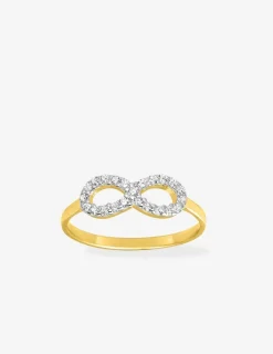 Bague infini plaqué or, rhodium et oxydes de zirconium SO OR