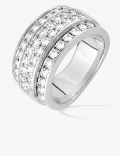 Bague large argent 925‰ rhodié et oxydes de zirconium SO OR