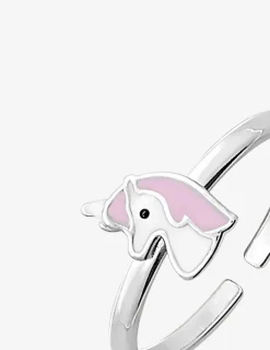 Bague licorne réglable argent rhodié 925 ‰ et laque blanche et rose SO OR