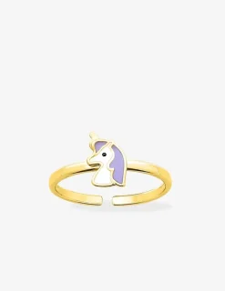 Bague licorne réglable plaqué or et laque SO OR