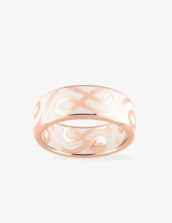 Bague Lorever Or rose 375‰ et laque ivoire SO OR