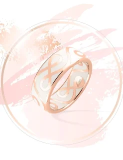 Bague Lorever Or rose 375‰ et laque ivoire SO OR