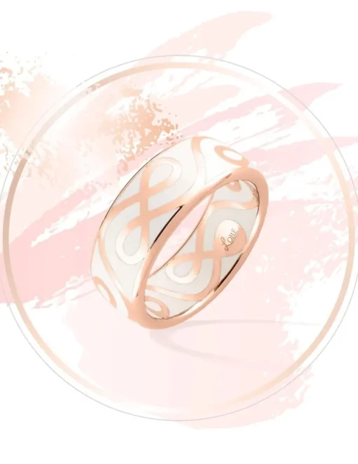 Bague Lorever Or rose 375‰ et laque ivoire SO OR