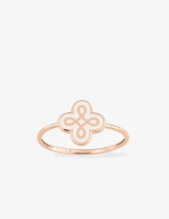 Bague Lorever Or rose 375‰ et motif laque ivoire SO OR