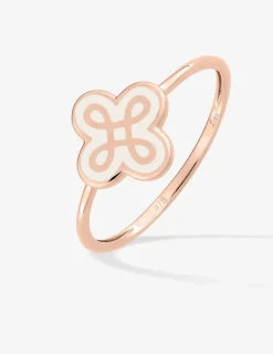 Bague Lorever Or rose 375‰ et motif laque ivoire SO OR