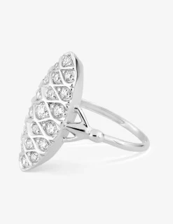 Bague marquise fantaisie argent rhodié 925 ‰ et oxyde de zirconium 22 mm SO OR