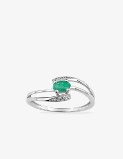 Bague émeraude or blanc 375‰ SO OR