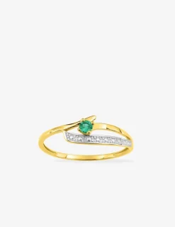 Bague émeraude or jaune 375‰ SO OR